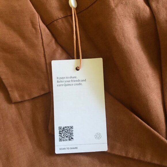 Quince Linen Button Down Dress Terracotta L - Picture 3 of 3
